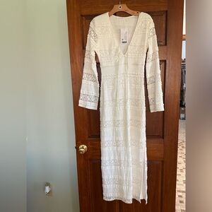 12th Tribe White Long Sleeve Dress